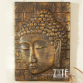 Indoor decoration metal craft bronze buddha face relief sculpture